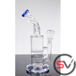 TWISTED NECK HONEYCOMB GLASS WATER PIPE 9inch